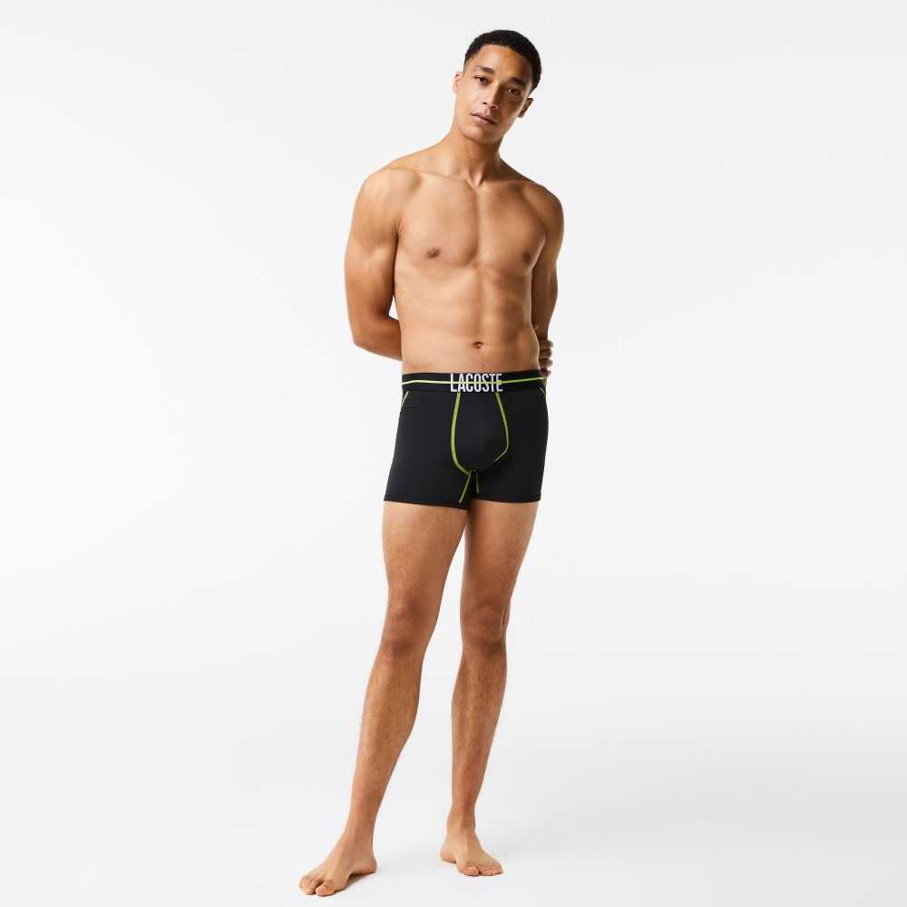 Black / Yellow Lacoste Seamless Jersey Trunk | XNHCBY-231