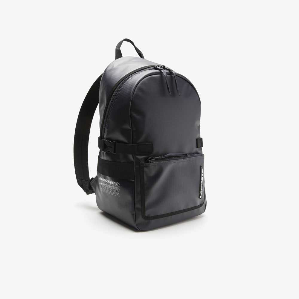 Bleu Nuit Noir Lacoste Contrast Branding Backpack | KZNLBV-713