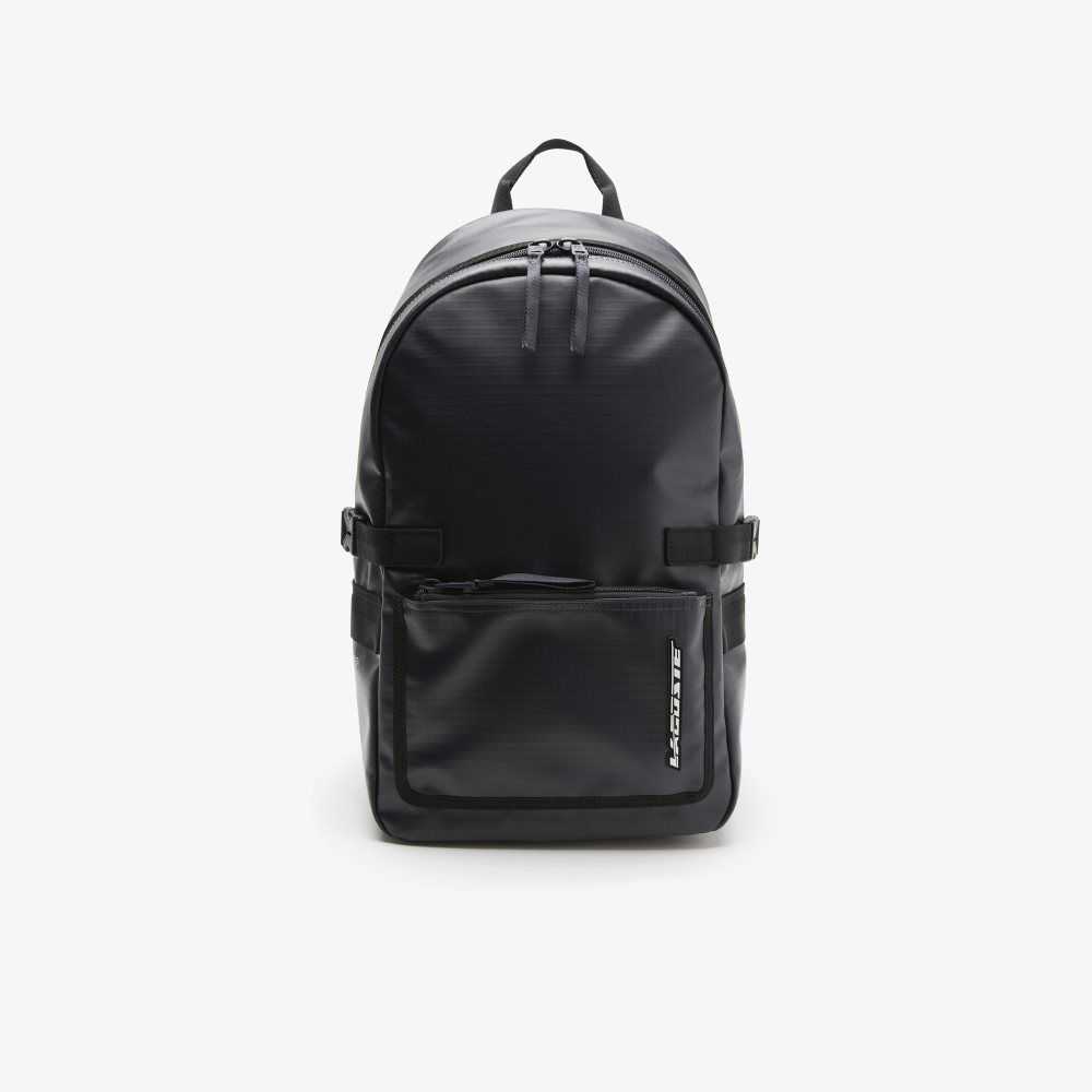 Bleu Nuit Noir Lacoste Contrast Branding Backpack | KZNLBV-713