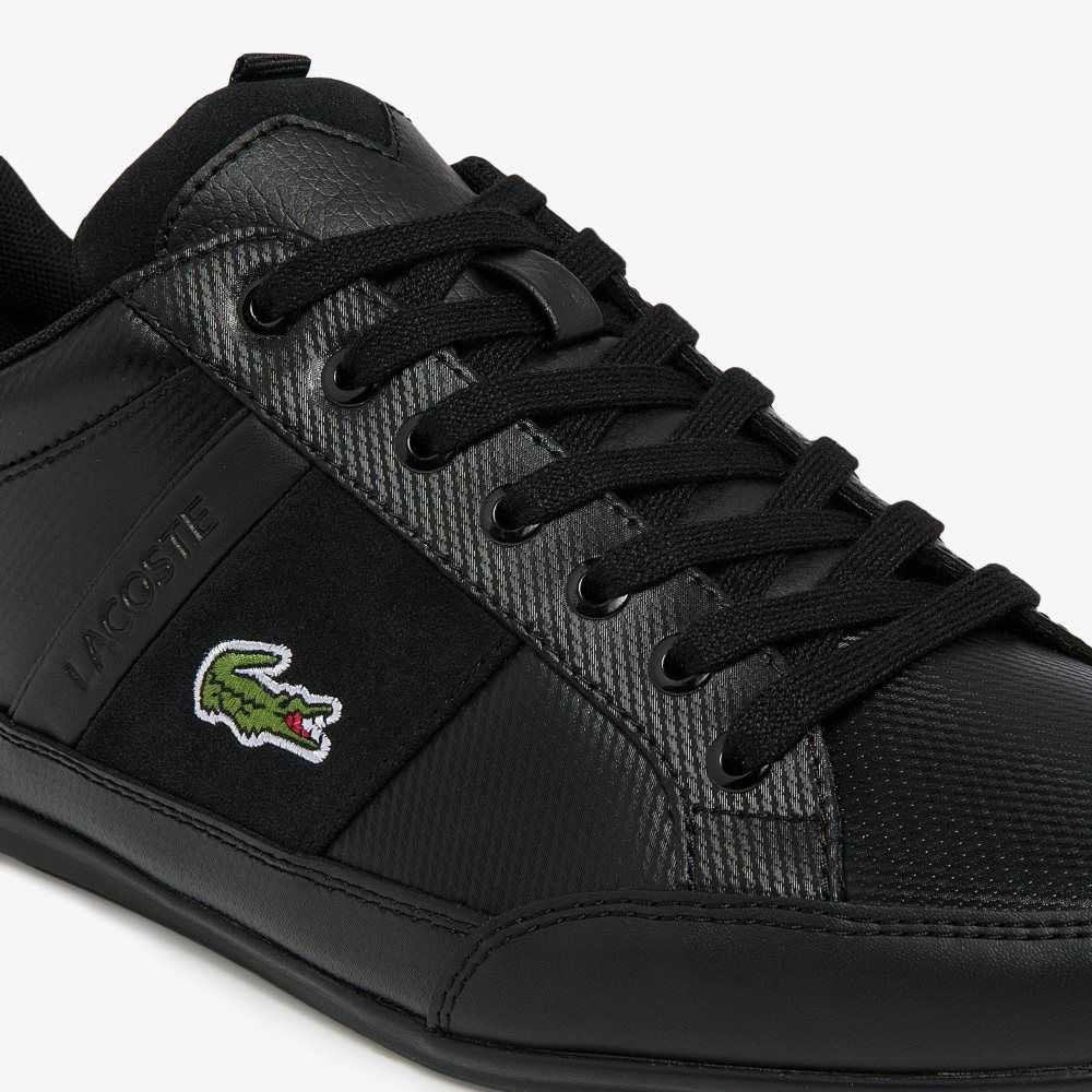 Blk/Blk Lacoste Chaymon BL Leather Tonal Sneakers | SHTYXB-168