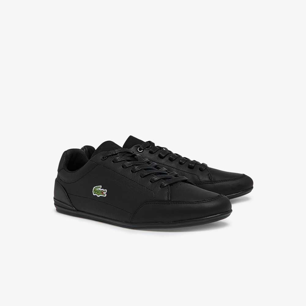 Blk/Blk Lacoste Chaymon Crafted Leather Sneakers | ENMLWK-276