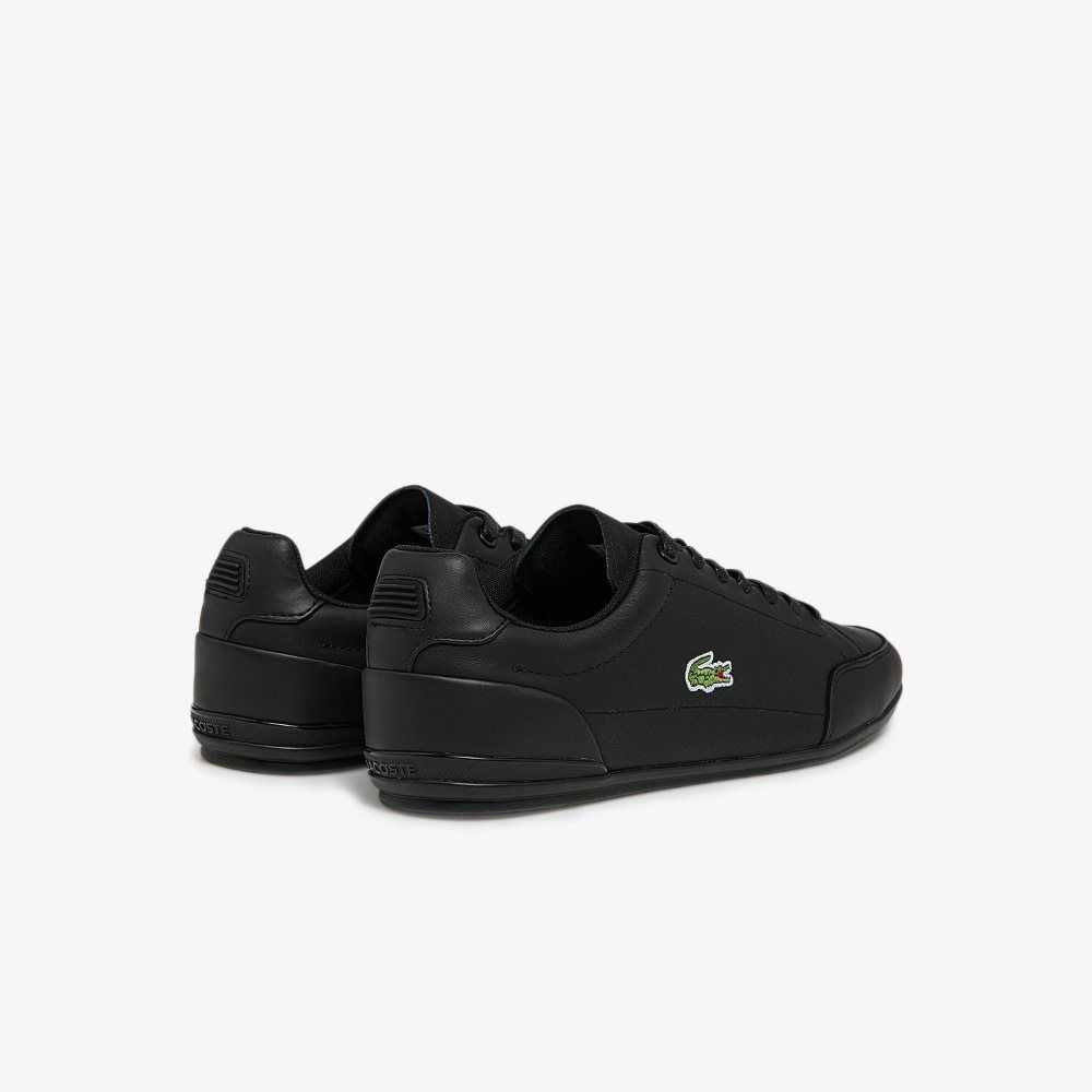 Blk/Blk Lacoste Chaymon Crafted Leather Sneakers | ENMLWK-276