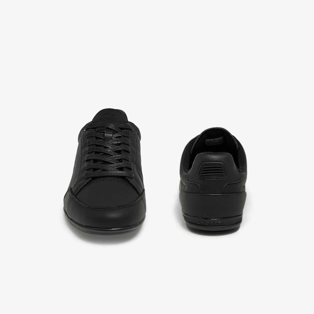 Blk/Blk Lacoste Chaymon Crafted Leather Sneakers | ENMLWK-276