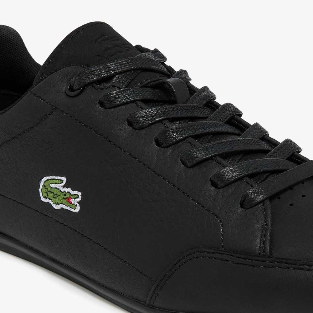 Blk/Blk Lacoste Chaymon Crafted Leather Sneakers | ENMLWK-276