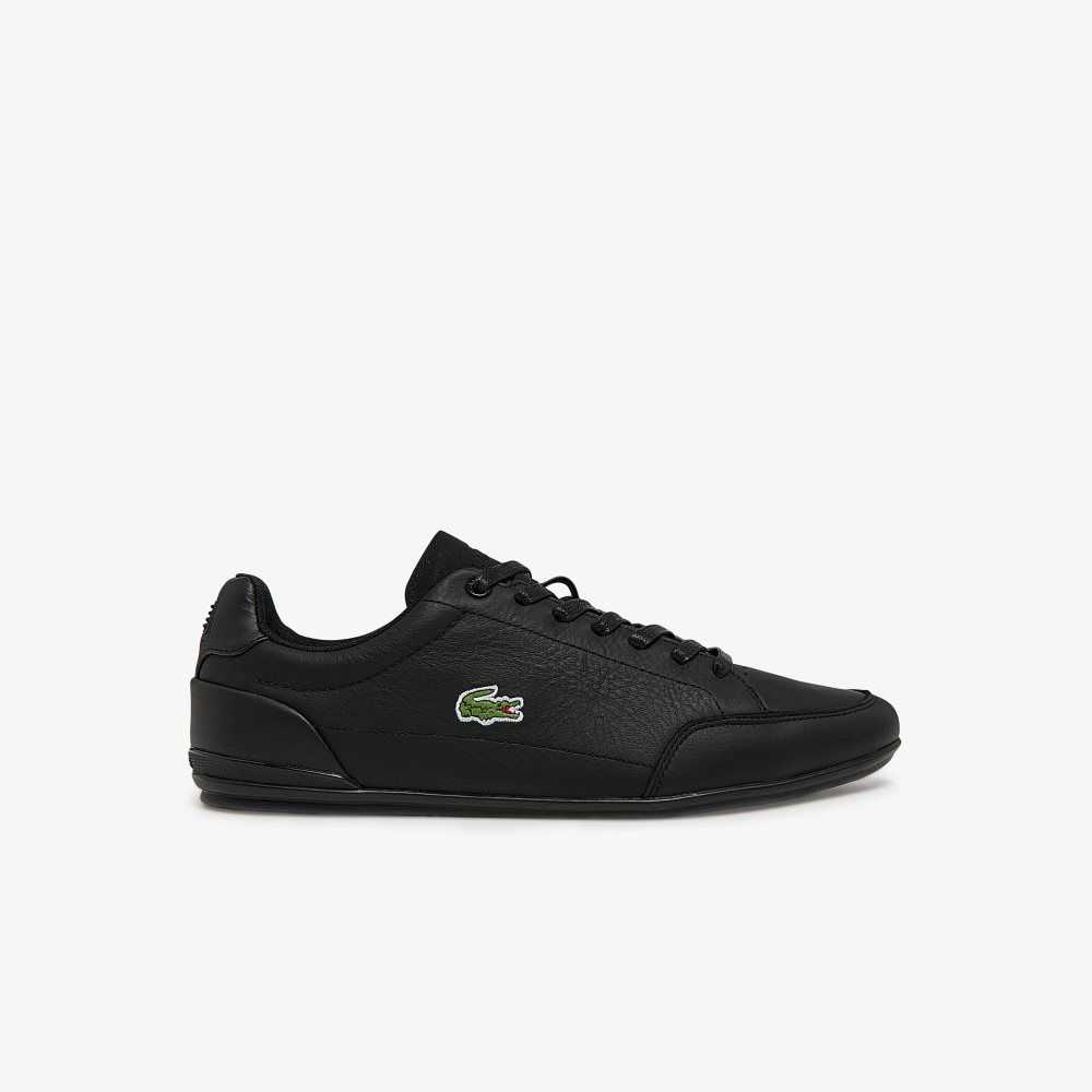 Blk/Blk Lacoste Chaymon Crafted Leather Sneakers | ENMLWK-276