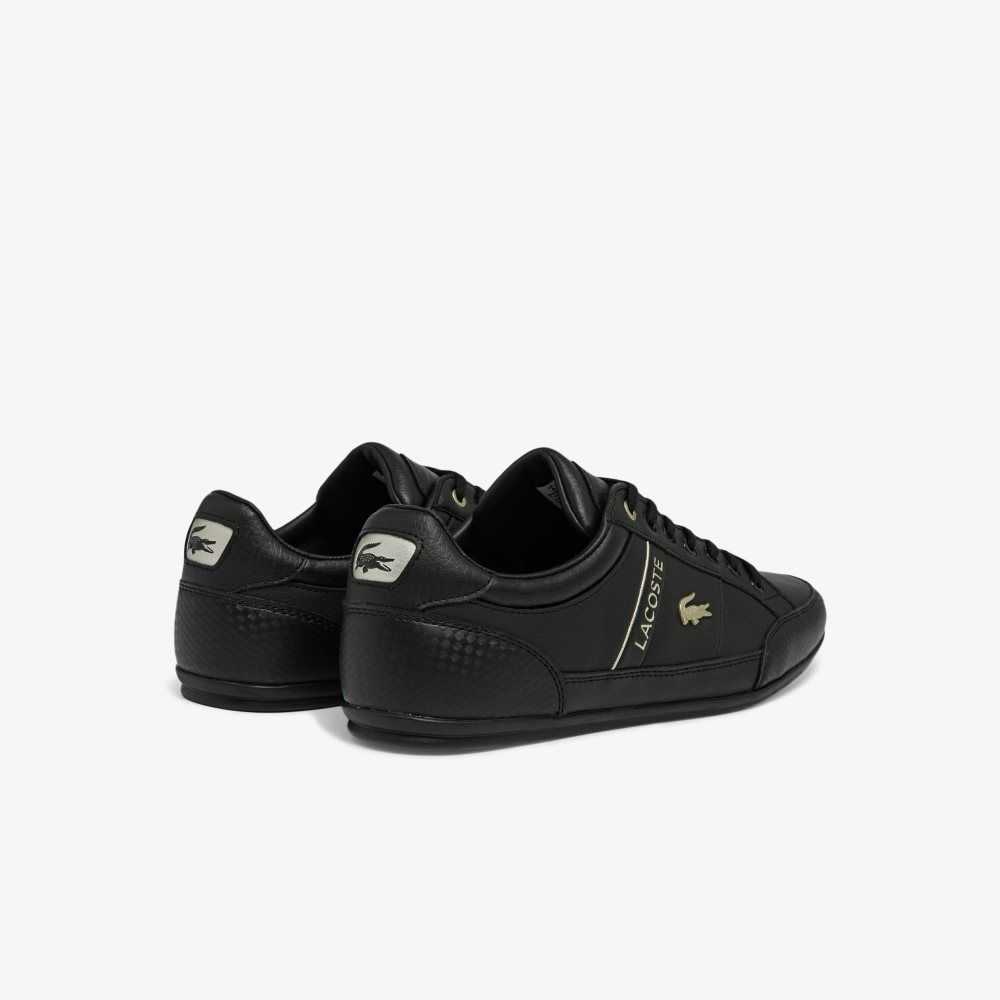 Blk/Blk Lacoste Chaymon Leather Sneakers | TWVKOR-597