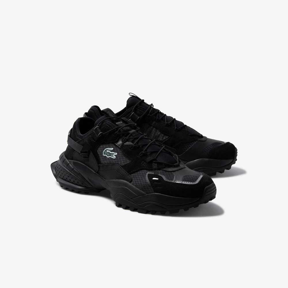 Blk/Blk Lacoste L-Guard Breaker Textile and Suede Sneakers | VOPQAF-648