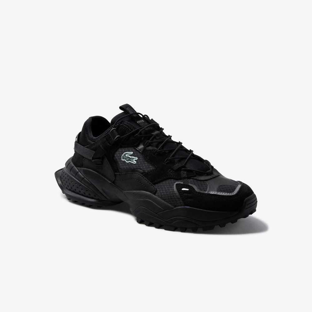 Blk/Blk Lacoste L-Guard Breaker Textile and Suede Sneakers | VOPQAF-648