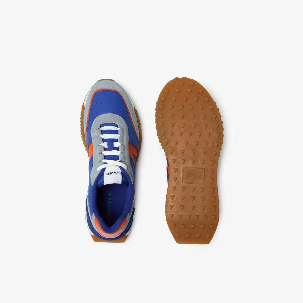 Blu/Org Lacoste L-Spin Deluxe Winter Leather Outdoor Shoes | CMGPKJ-160