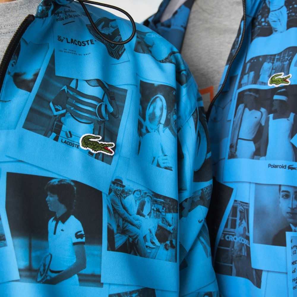 Blue / Black Lacoste LIVE Polaroid Collaboration Jacket | DHWZVX-230