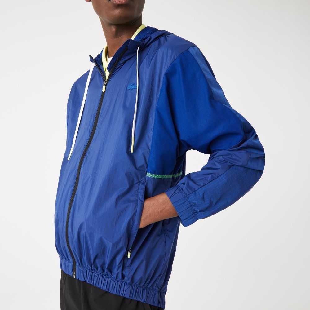 Blue / Black Lacoste SPORT Packable Nylon Zip Jacket | KWDGRU-192