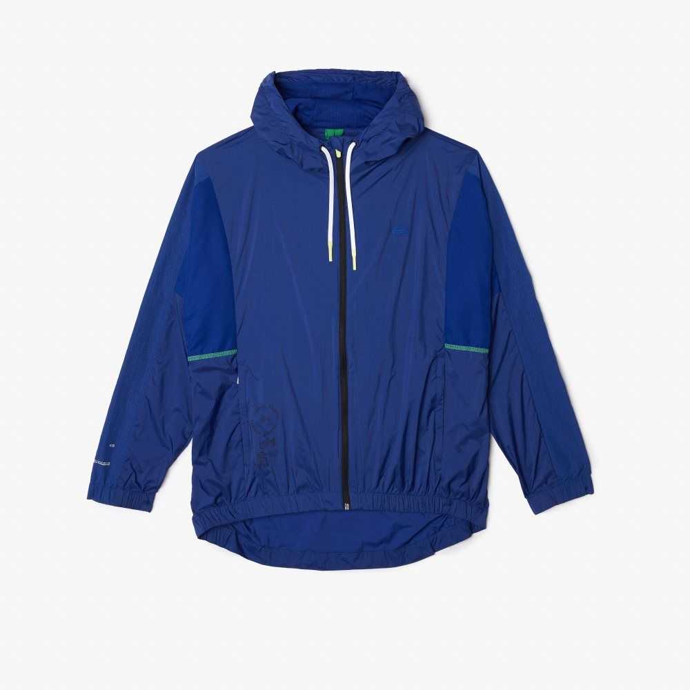 Blue / Black Lacoste SPORT Packable Nylon Zip Jacket | KWDGRU-192