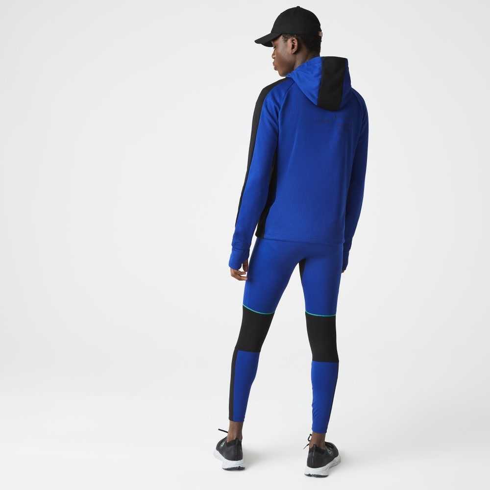 Blue / Black / White Lacoste SPORT Leggings | QJLWZU-417