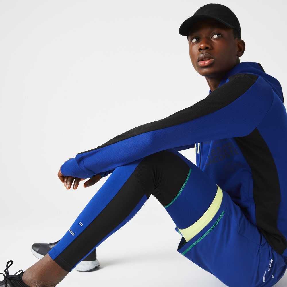 Blue / Black / White Lacoste SPORT Leggings | QJLWZU-417