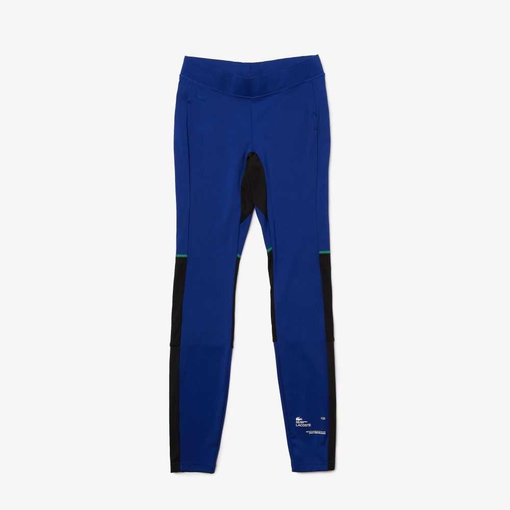 Blue / Black / White Lacoste SPORT Leggings | QJLWZU-417