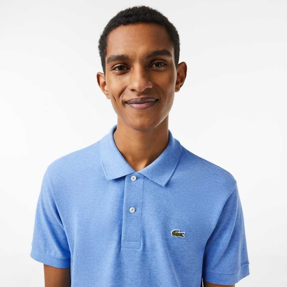 Blue Chine Lacoste Original L.12.12 Heathered Petit Pique Cotton Polo | ALGTJC-031