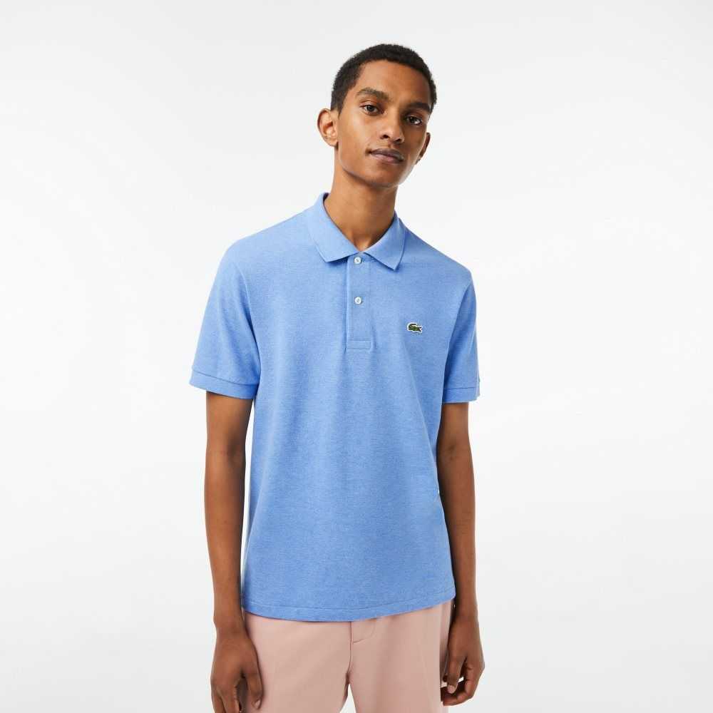 Blue Chine Lacoste Original L.12.12 Heathered Petit Pique Cotton Polo | ALGTJC-031