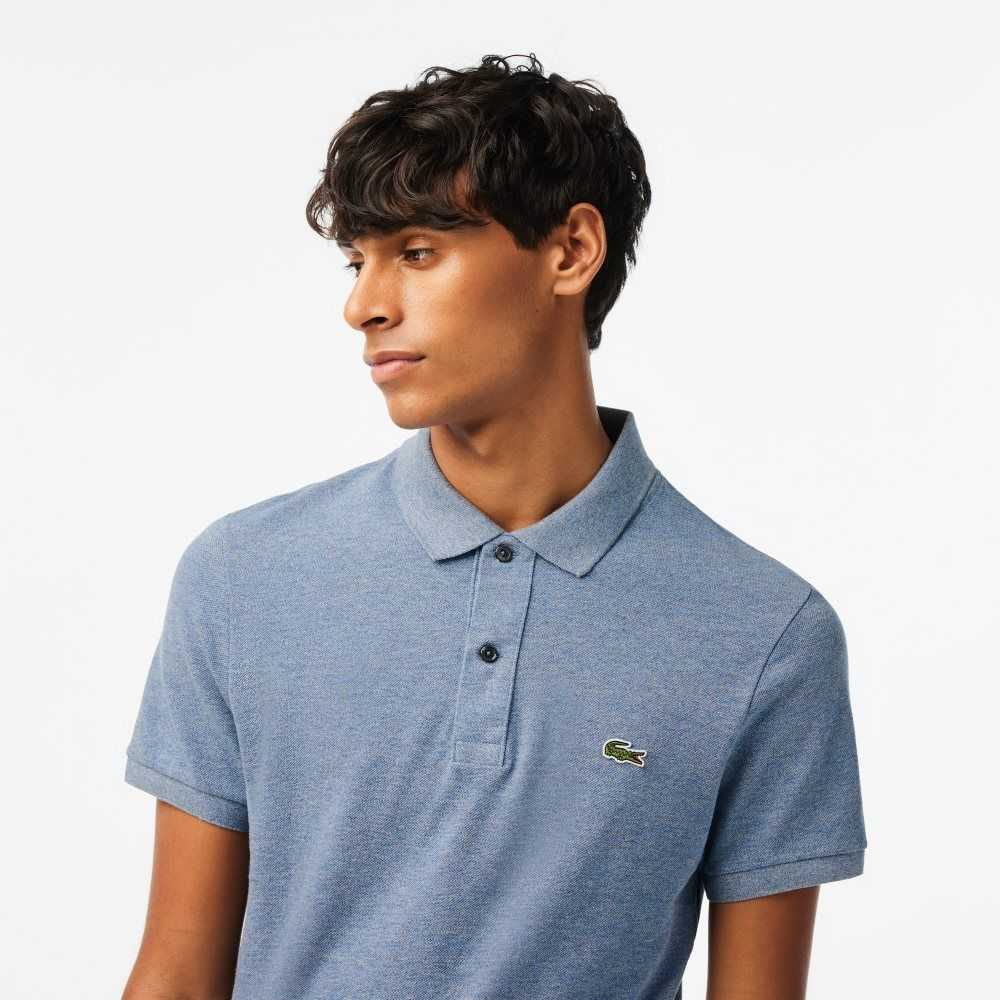 Blue Chine Lacoste Original L.12.12 Slim Fit Petit Pique Cotton Polo | NQOXLC-041