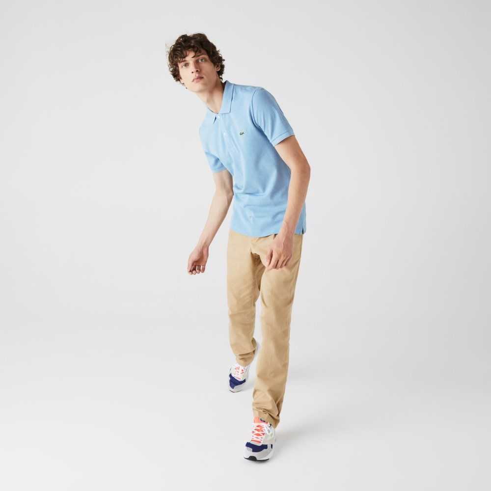 Blue Chine Lacoste Original L.12.12 Slim Fit Petit Pique Cotton Polo | VBOZHC-671