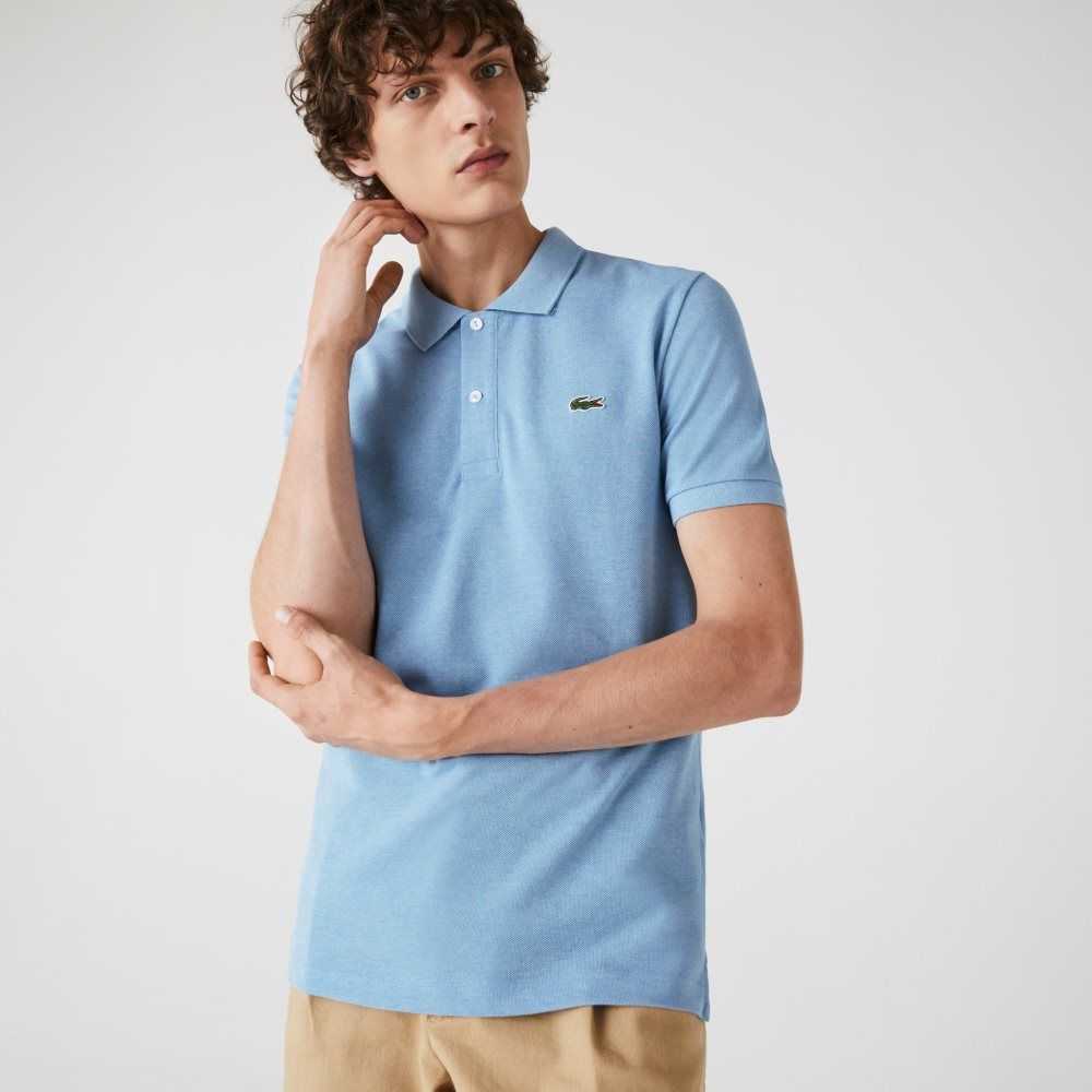 Blue Chine Lacoste Original L.12.12 Slim Fit Petit Pique Cotton Polo | VBOZHC-671