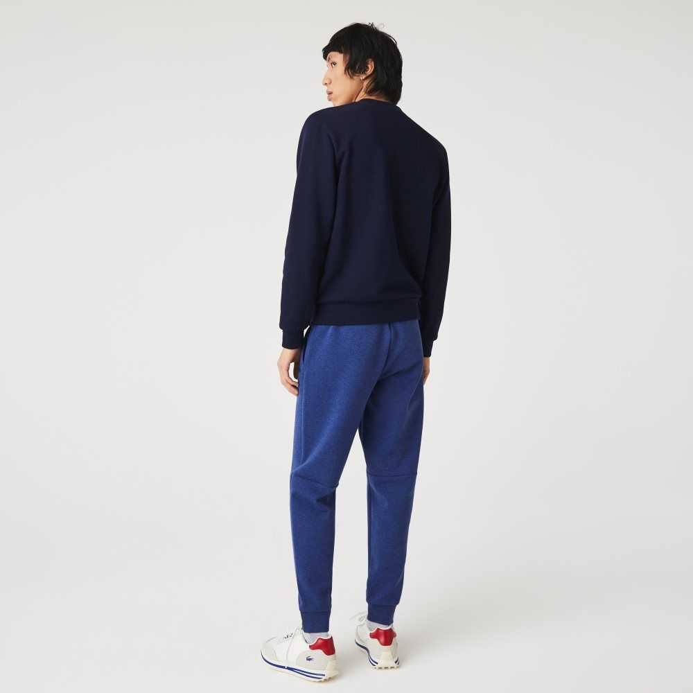 Blue Chine Lacoste Slim Fit Heathered Cotton Blend Tracksuit Pants | YDURHM-615