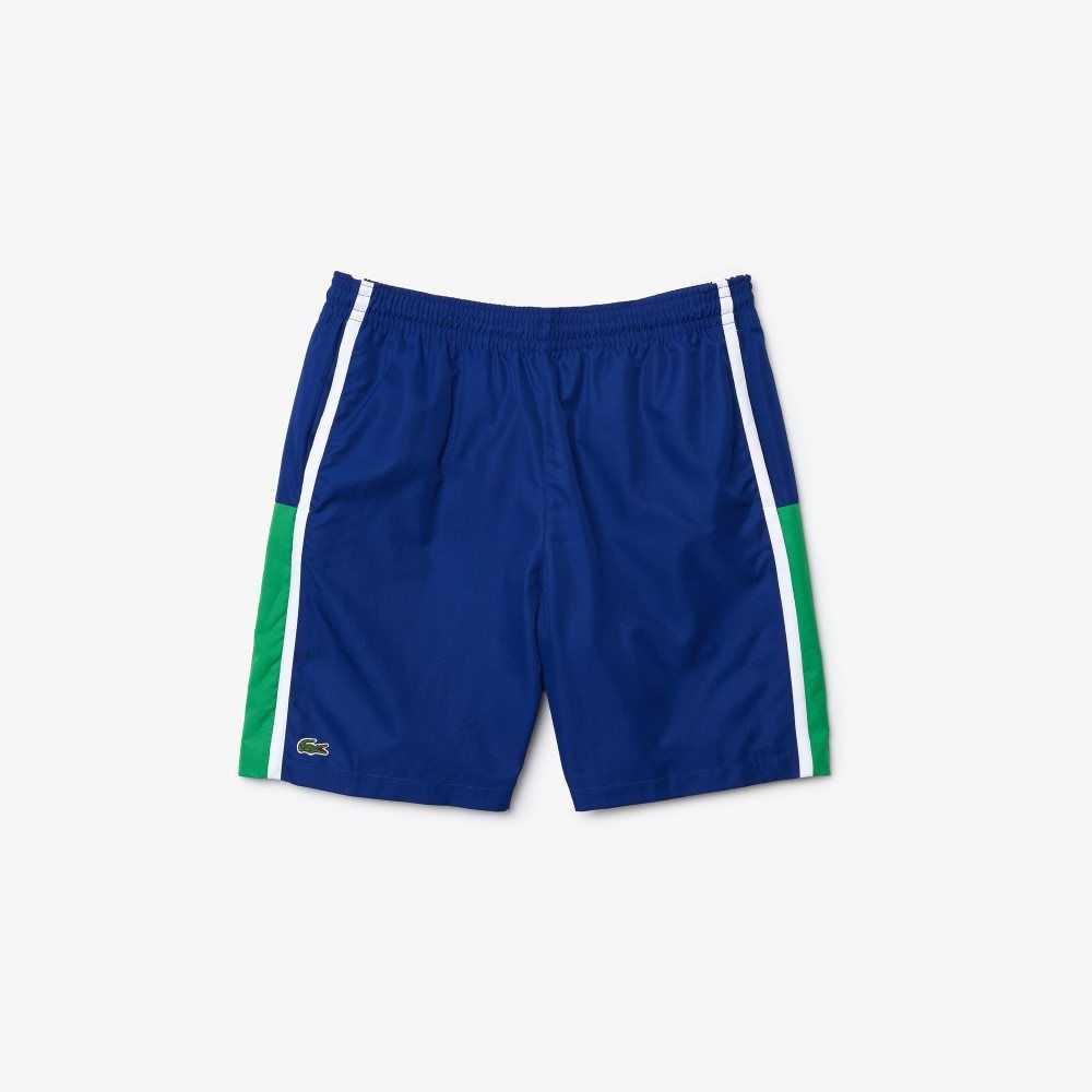 Blue / Green / White Lacoste SPORT Colorblock Panels Lightweight Shorts | WMQYFS-198