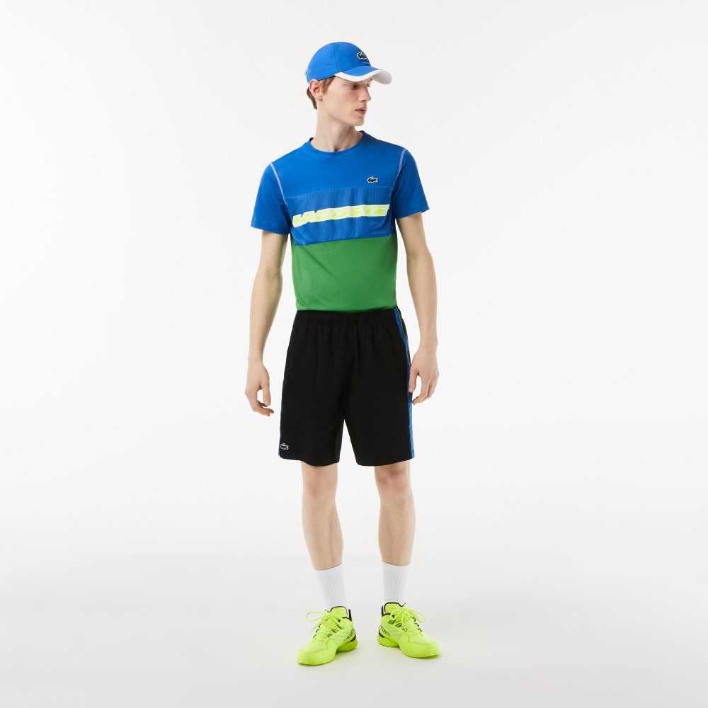 Blue / Green / White / Yellow Lacoste Tennis x Daniil Medvedev Jersey T-Shirt | GEKVAR-709