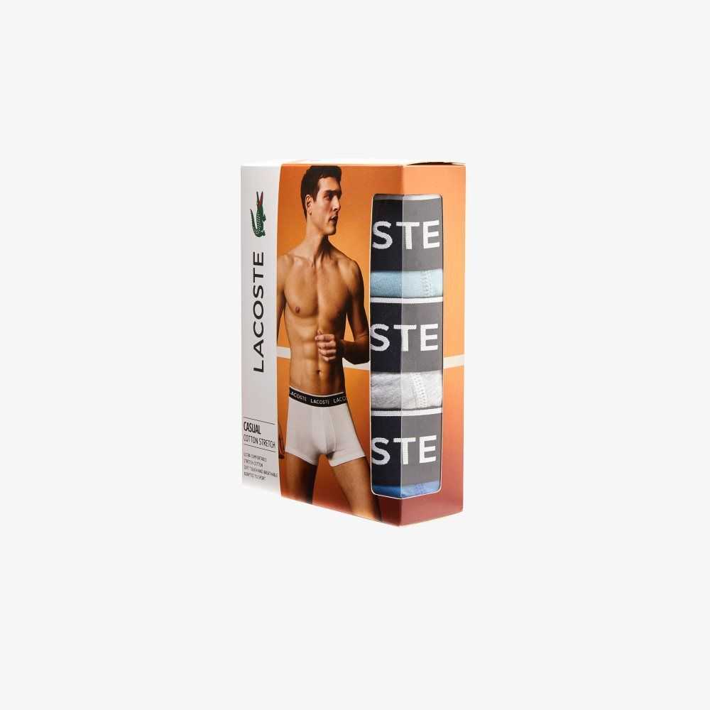 Blue / Grey Chine Lacoste Casual Boxer Brief 3-Pack | IMFUON-106