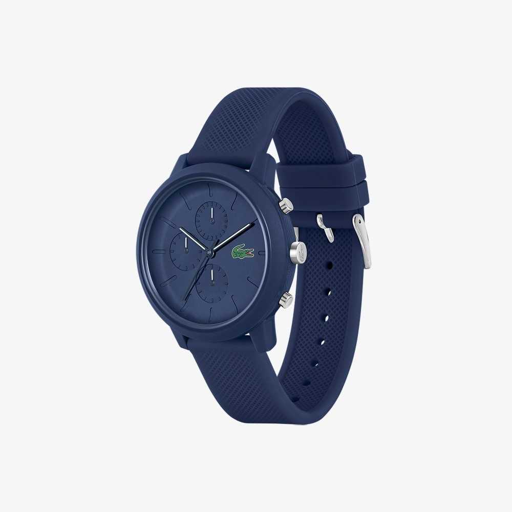 Blue Lacoste 12.12 Chrono Watch Blue Silicone | HDFGOS-340