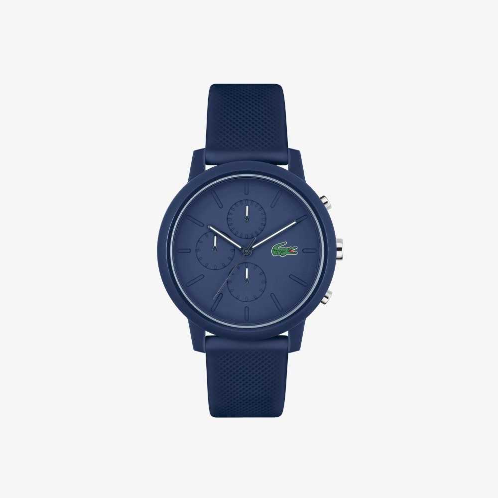 Blue Lacoste 12.12 Chrono Watch Blue Silicone | HDFGOS-340