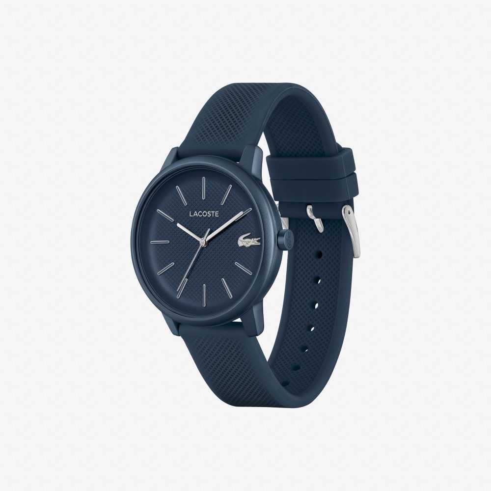 Blue Lacoste 12.12 Move 3 Hands Watch Navy Silicone | VDKGQC-631