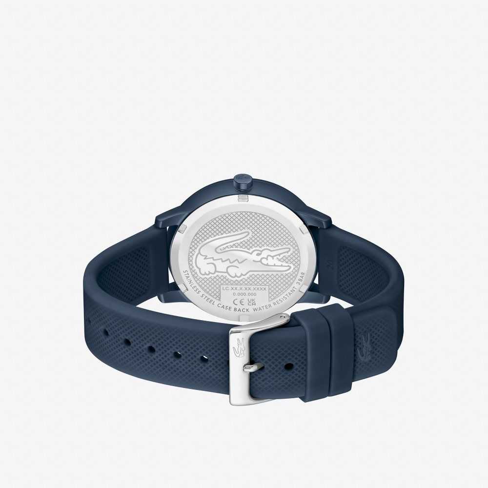 Blue Lacoste 12.12 Move 3 Hands Watch Navy Silicone | VDKGQC-631