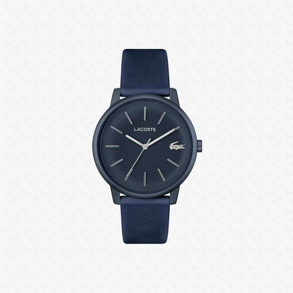 Blue Lacoste 12.12 Move 3 Hands Watch Navy Silicone | VDKGQC-631