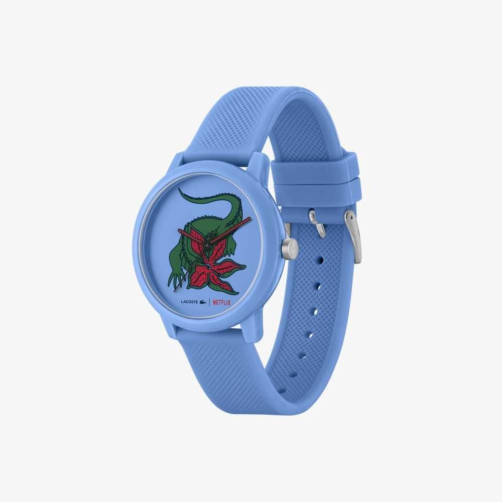 Blue Lacoste 12.12 x Netflix Stranger Things 3 Hands Silicone Watch | GKIXPO-754