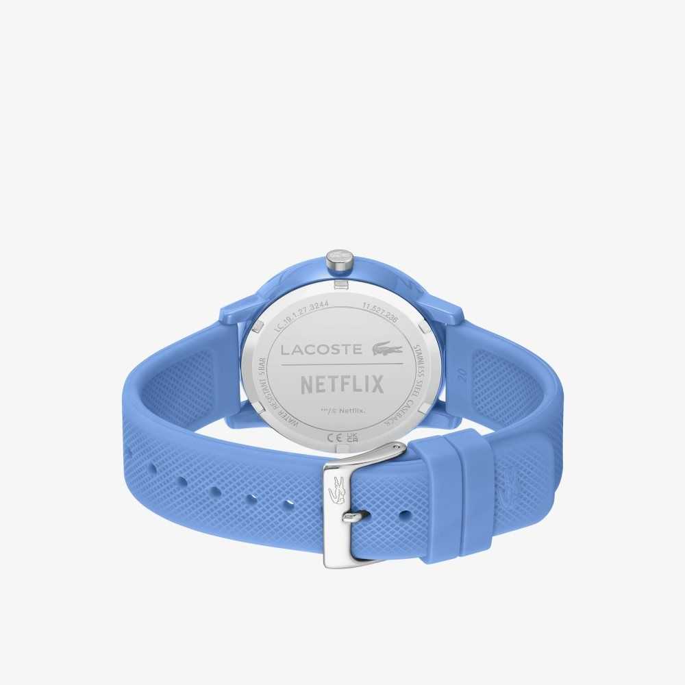 Blue Lacoste 12.12 x Netflix Stranger Things 3 Hands Silicone Watch | GKIXPO-754