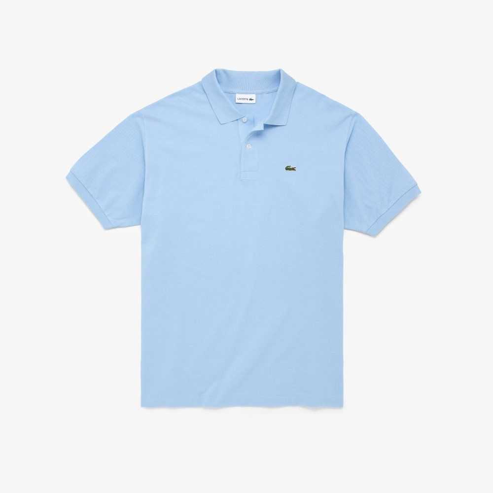 Blue Lacoste Big Fit Cotton Petit Pique Polo | LNPUTK-809