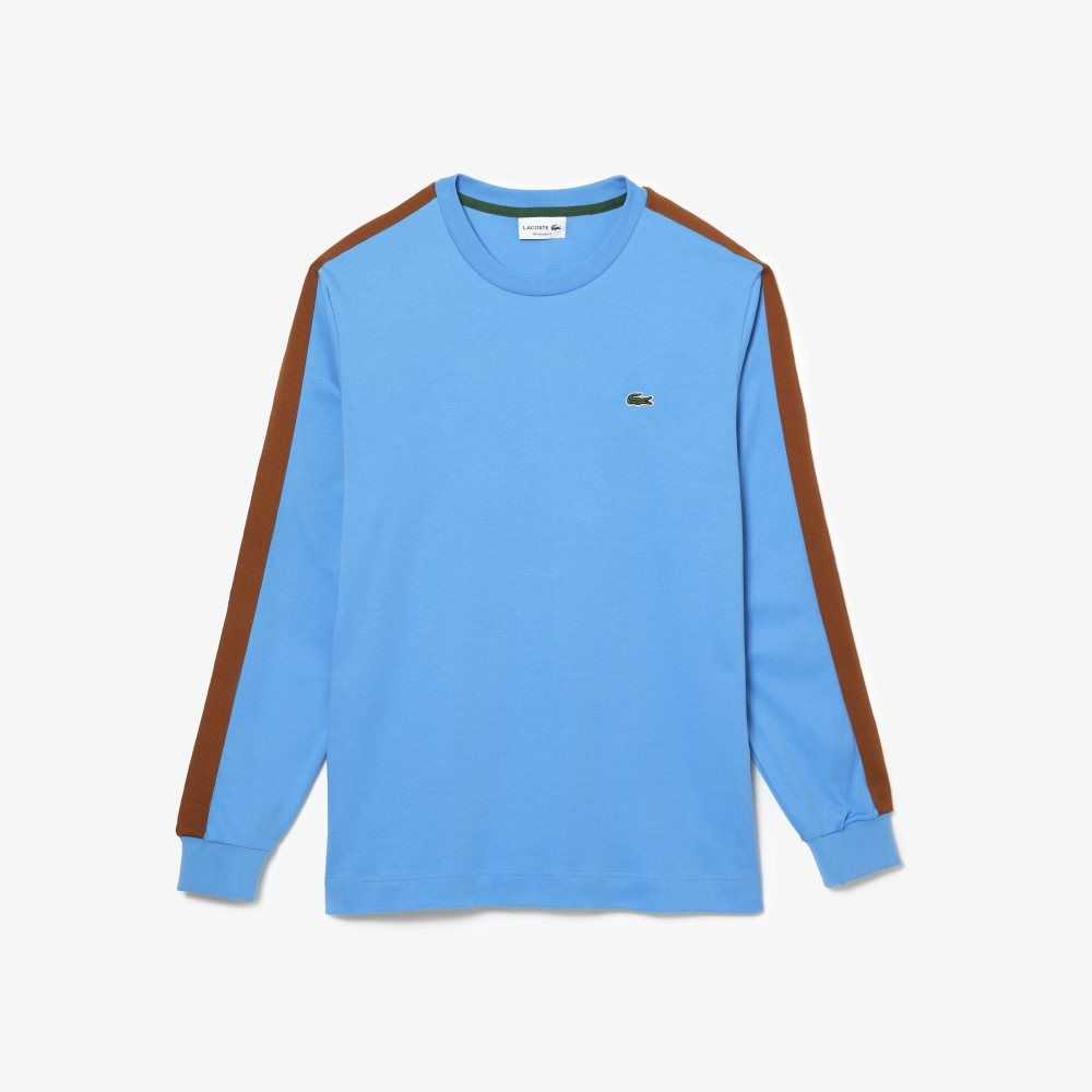 Blue Lacoste Contrast Band T-Shirt | ZJPDRF-302