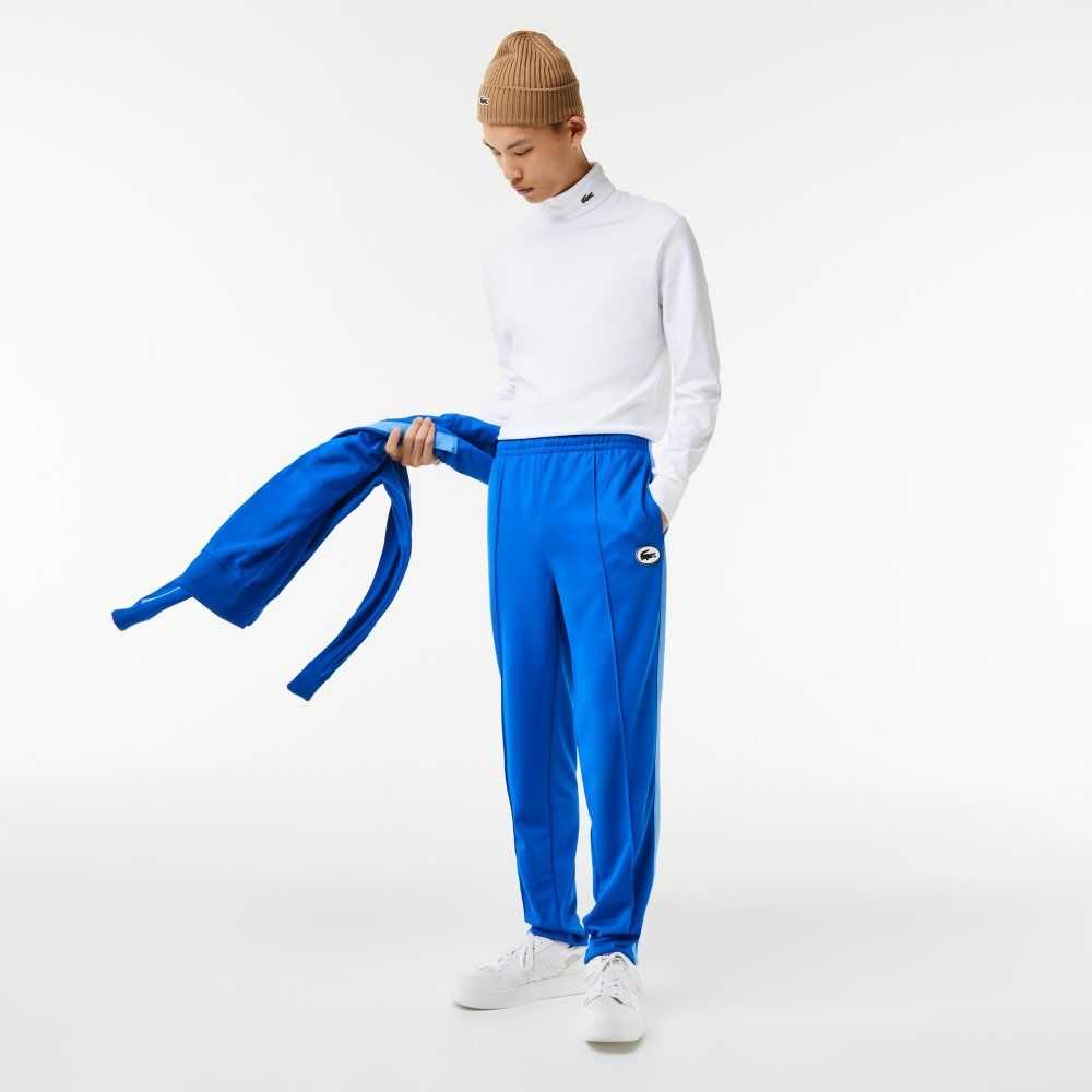 Blue Lacoste Contrast Side Band Trackpants | WJUFNB-591