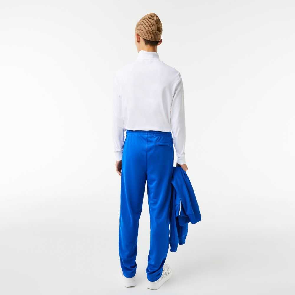 Blue Lacoste Contrast Side Band Trackpants | WJUFNB-591