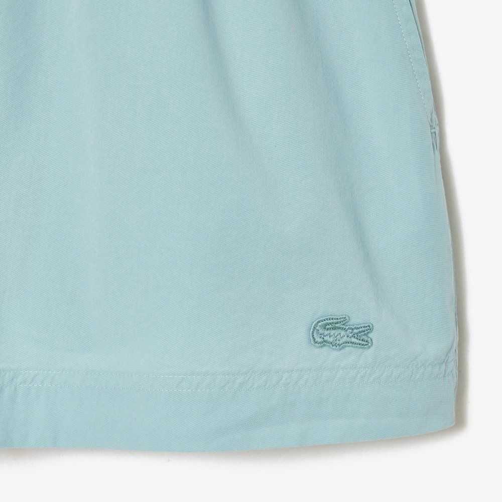 Blue Lacoste Cotton Poplin Shorts | WRHBMA-647