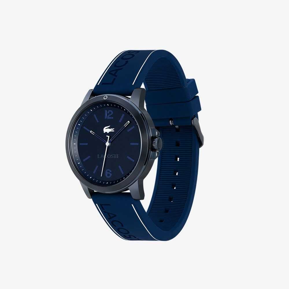 Blue Lacoste Court 3 Hands Blue Silicone Watch | GVQOSR-254