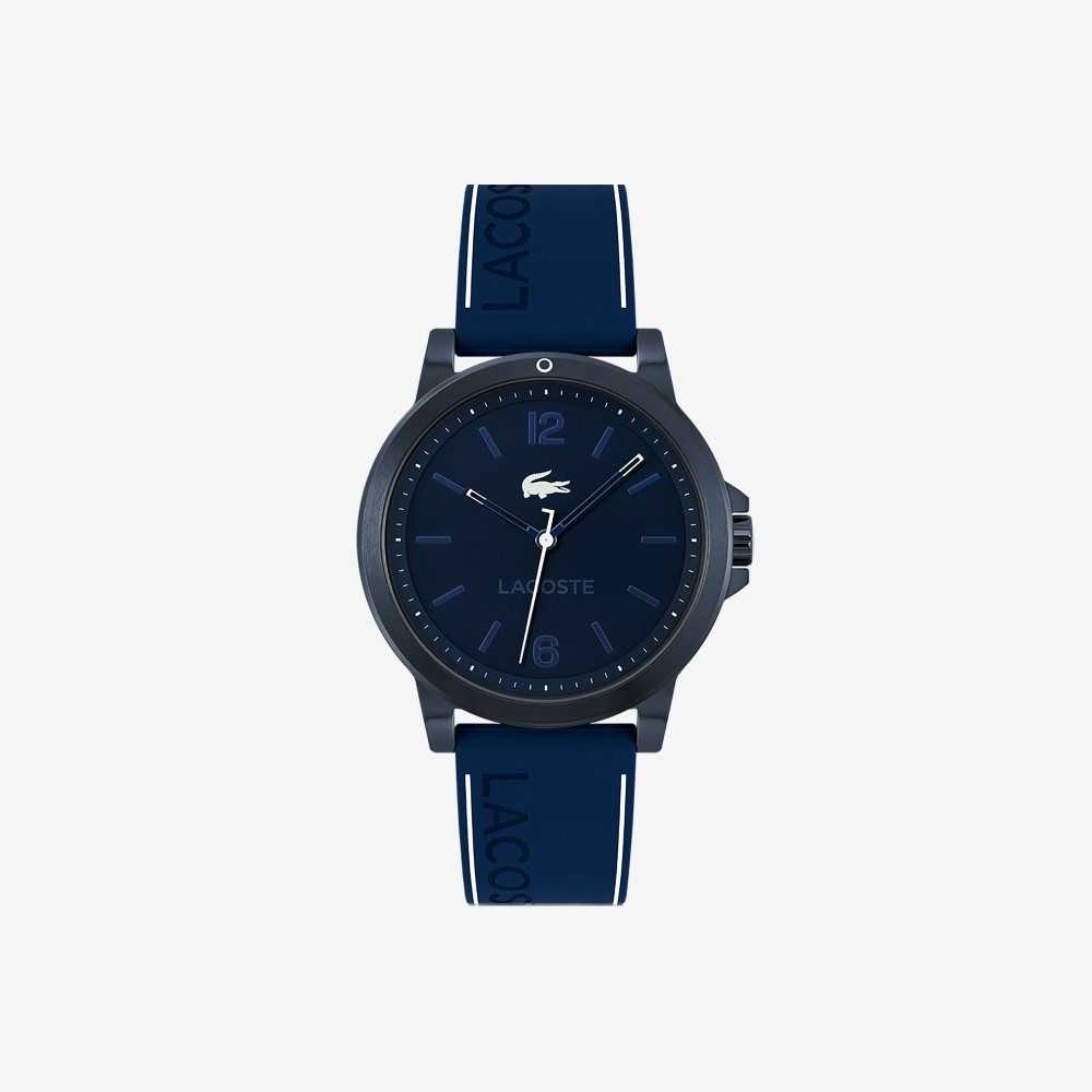 Blue Lacoste Court 3 Hands Blue Silicone Watch | GVQOSR-254