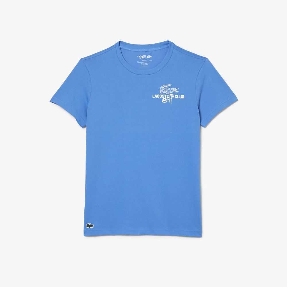 Blue Lacoste Golf Regular Fit Organic Cotton T-Shirt | QSEVOB-765