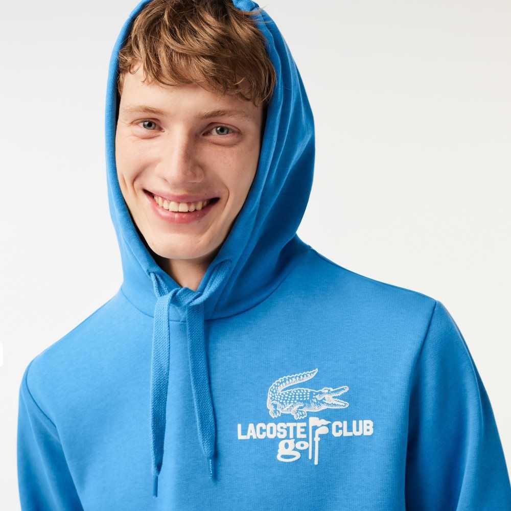 Blue Lacoste Golf Relaxed Fit Hoodie | IBJLKH-217