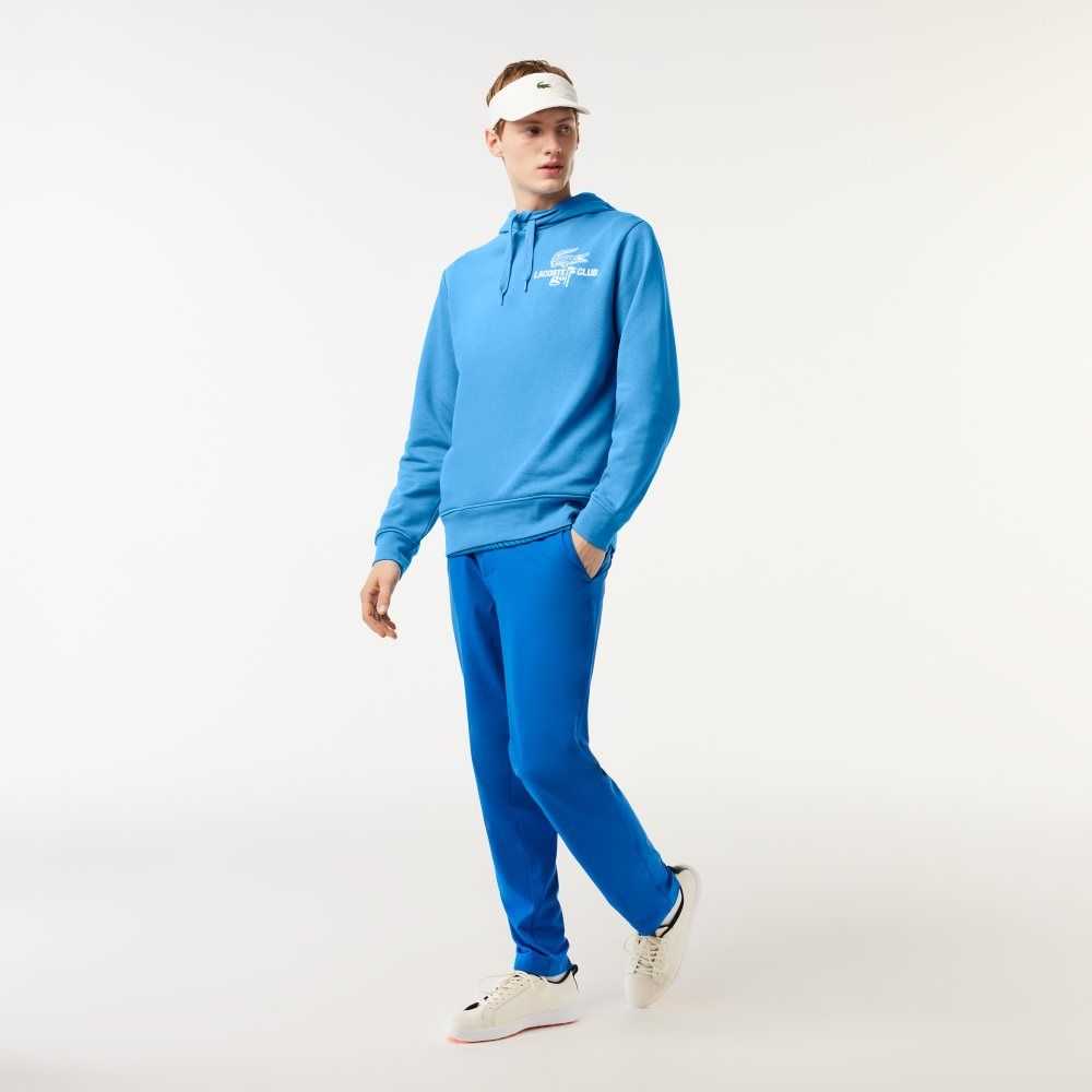 Blue Lacoste Golf Relaxed Fit Hoodie | IBJLKH-217