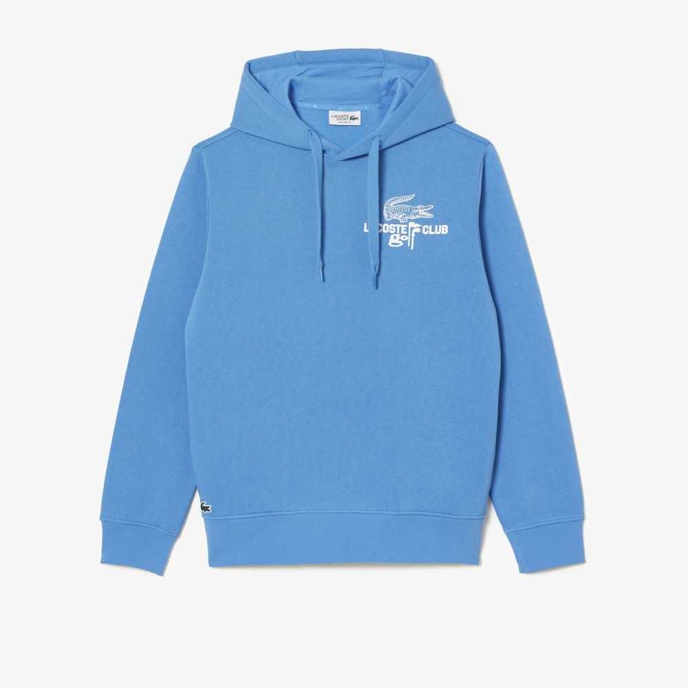 Blue Lacoste Golf Relaxed Fit Hoodie | IBJLKH-217