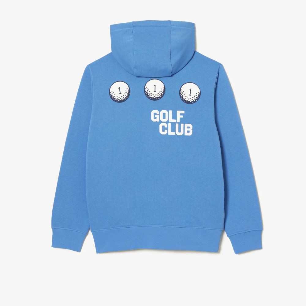 Blue Lacoste Golf Relaxed Fit Hoodie | IBJLKH-217