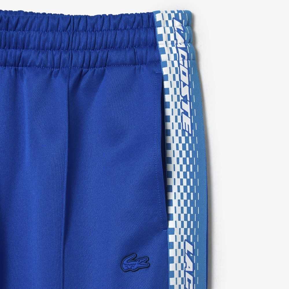 Blue Lacoste Logo Stripe Track Pants | BVFOTP-623