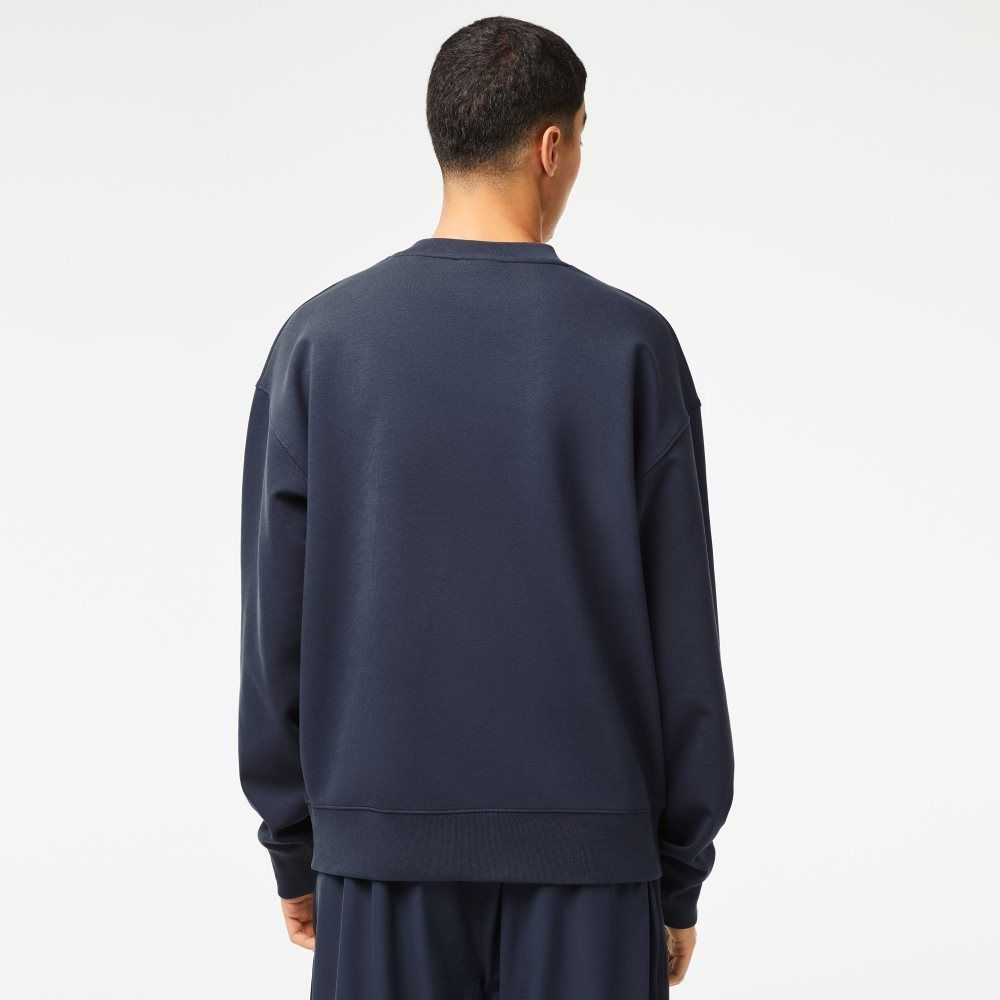 Blue Lacoste Loose Fit Branded Sweatshirt | LHPVFX-971