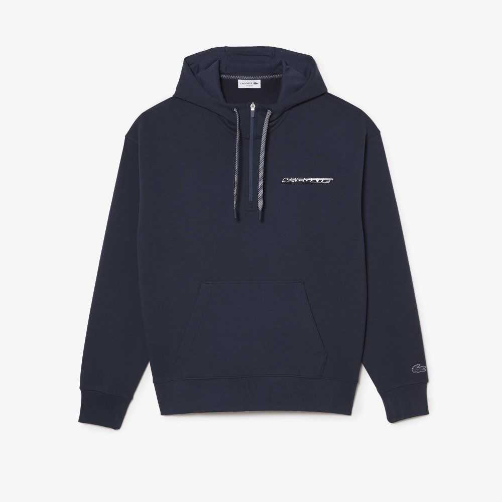 Blue Lacoste Loose Fit Hoodie | VFRLPW-025